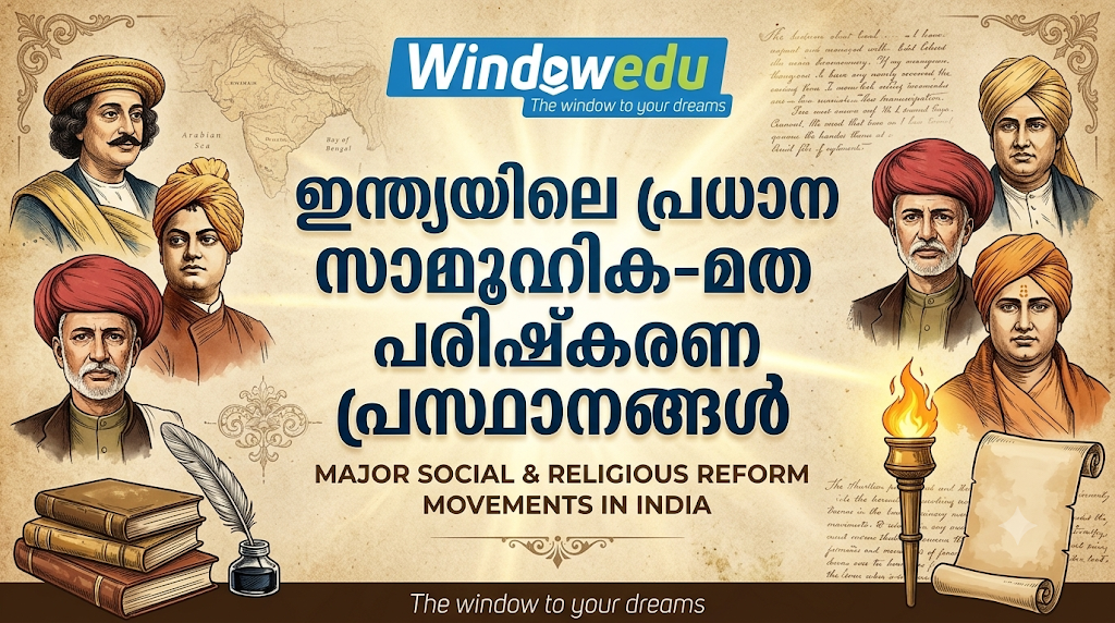 Read more about the article ഇന്ത്യയിലെ പ്രധാന സാമൂഹിക-മത പരിഷ്കരണ പ്രസ്ഥാനങ്ങളും, സ്ഥാപകരും: