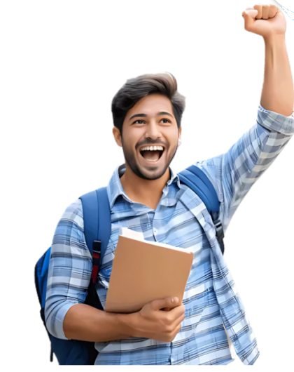 Happy student with a book